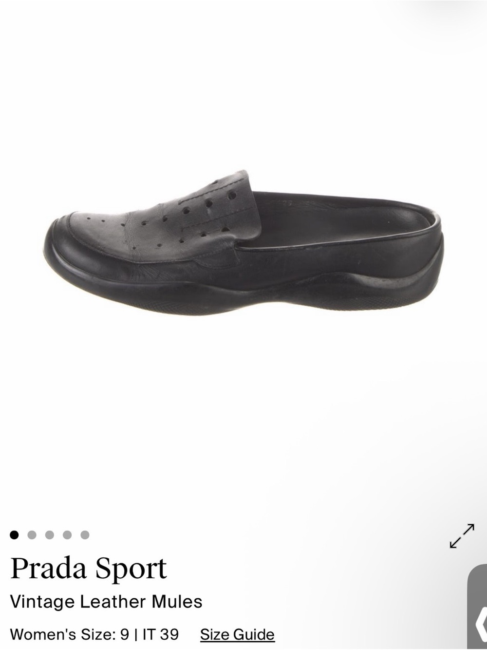 Prada Black Leather Women's Slip-On Mules
